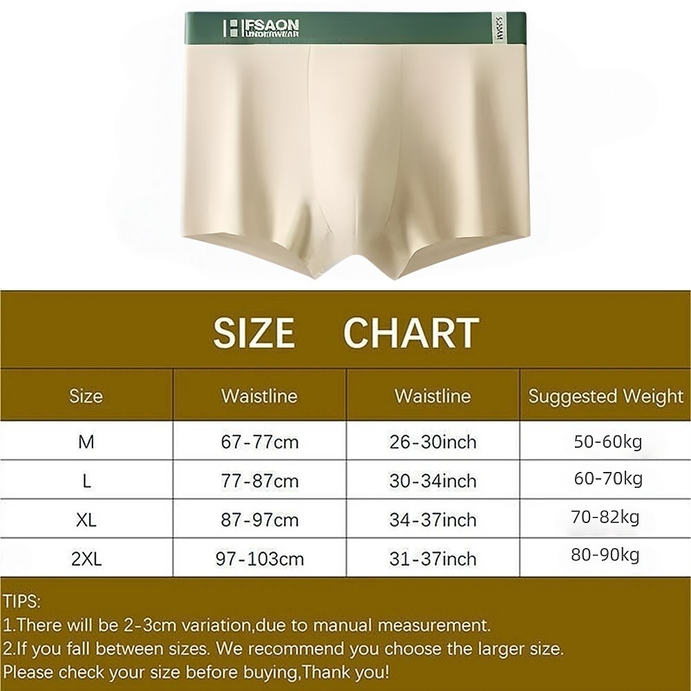 4 PCS Men’s Underwear Soft Boxer Briefs Breathable Comfortable Trunks