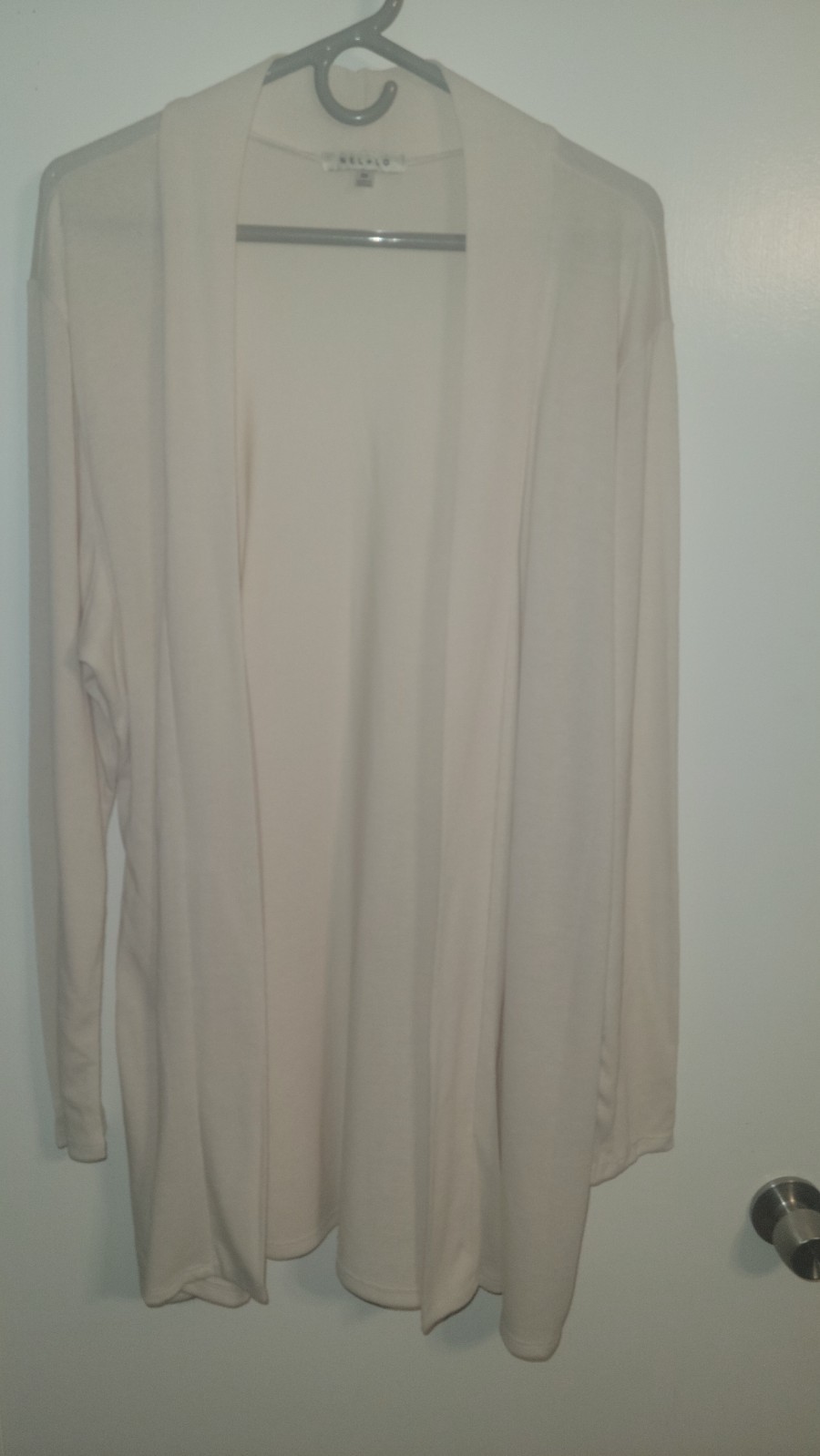Plus Size Womens Cardigan 3X – Cream – Nel & Lo Soft Polyester Blend