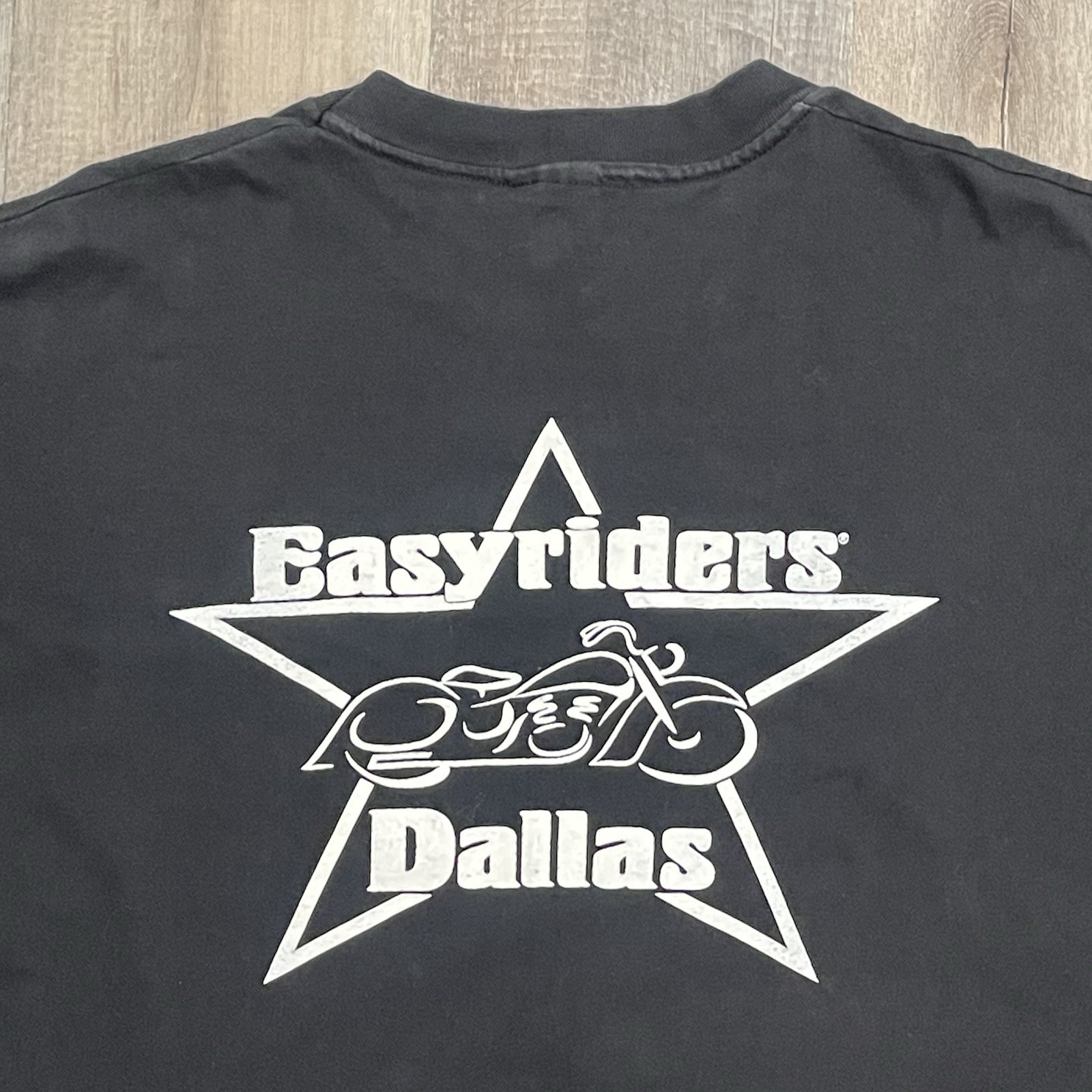 Easyriders Dallas Pocket T-Shirt Black Hanes Beefy 2XL 90s Biker Pre-Shrunk USA