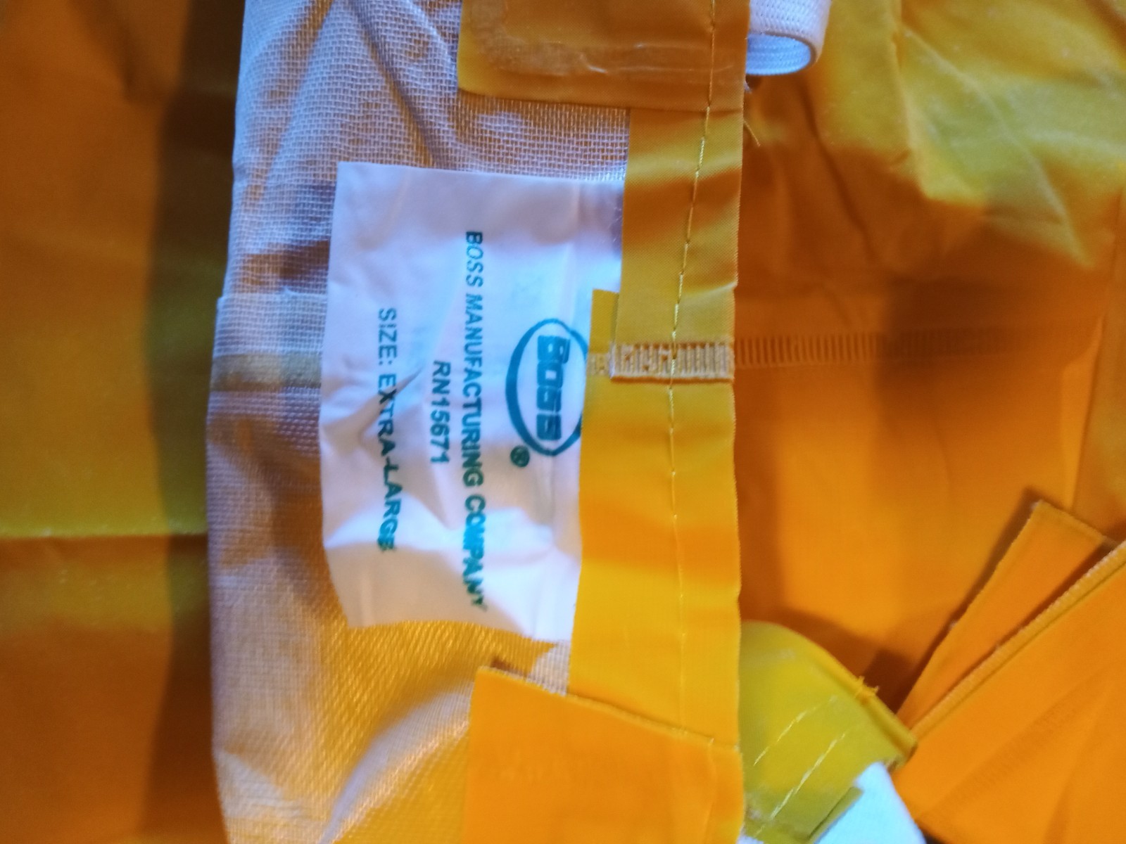 Boss PVC- Polyester Yellow Waterproof Rain Bib Overalls XL