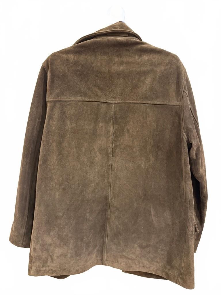 Vintage Banana Republic Dark Brown Lined Heavy Suede Leather Jacket Men’s Small