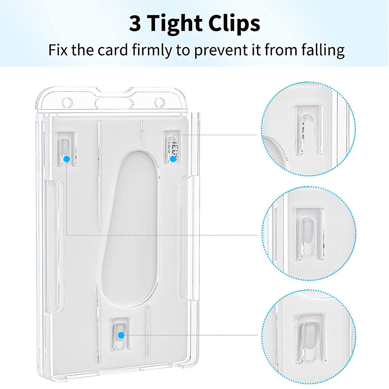10Pcs Vertical Hard Plastic ID Card Badge Holder Protector for ID Credit Cards
