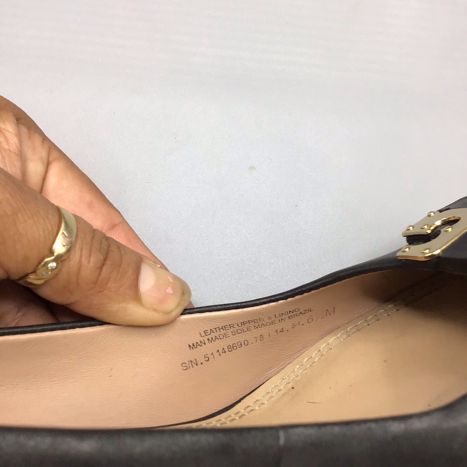 Tory Burch Black Leather Pump Wedge Heel Size Womens 6.5