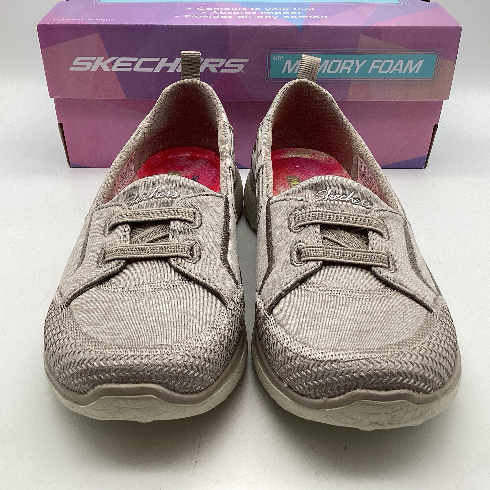Skechers Memory Foam Women’s 5.5 Microburst Topnotch Taupe 23317 New With Box