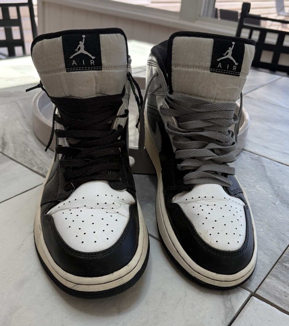 Jordan Air Jordan 1 Mid Smoke Grey Black & White Size 12 U.S. Eur 46 Read Desc.