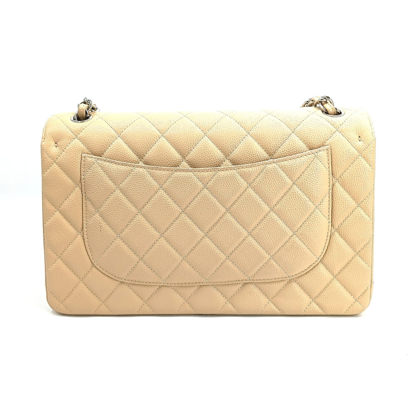 Chanel Caviar Quilted Jumbo Double Flap Beige Clair/ j11806