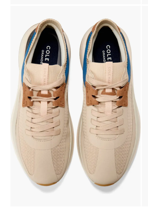 Cole Haan Grand pro All day runner leather sneaker Shoe US 8M BEIGE $225.00