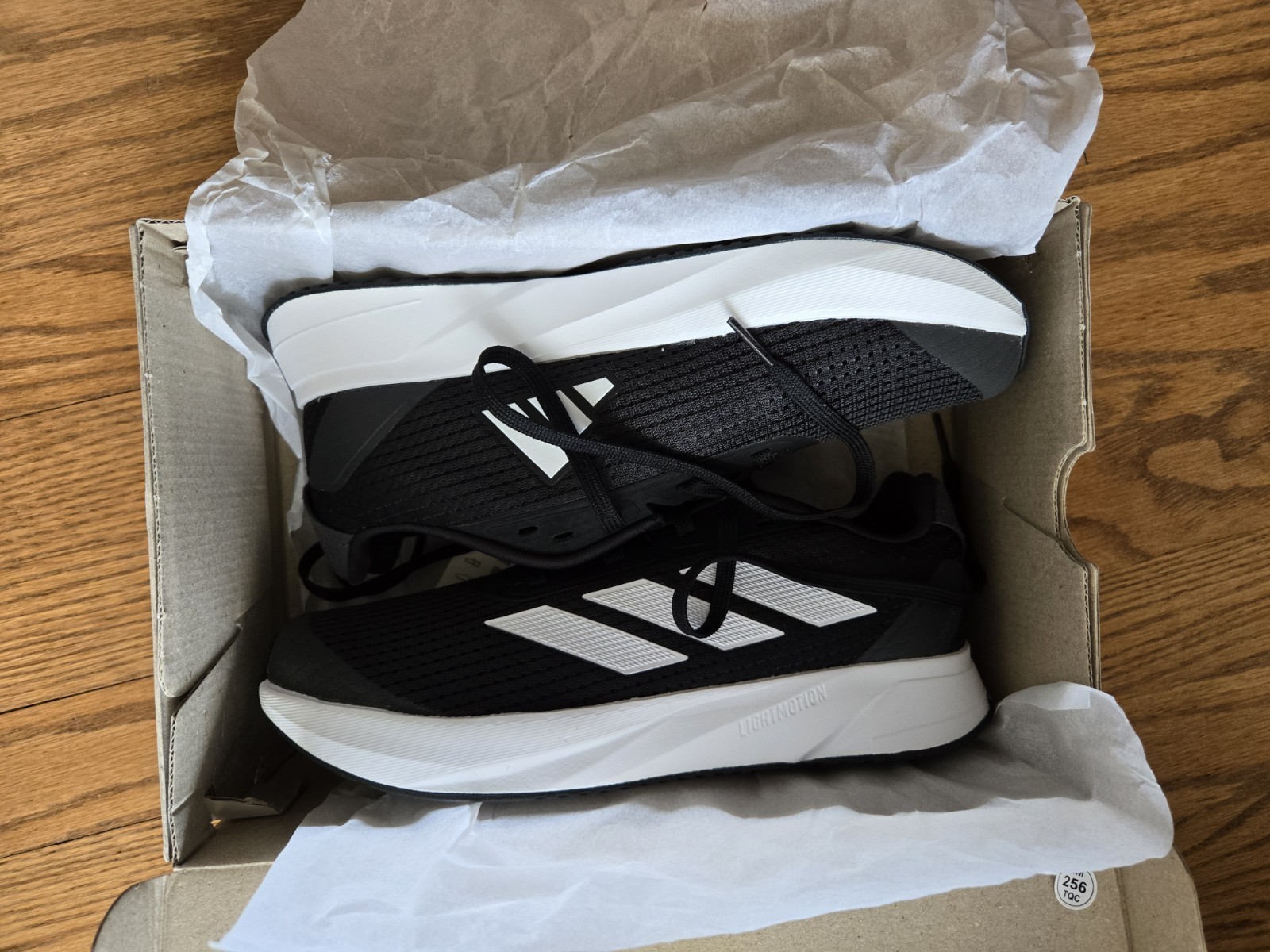 Adidas Duramo SL Running Sneakers, Black/White/Carbon, Size 5.5