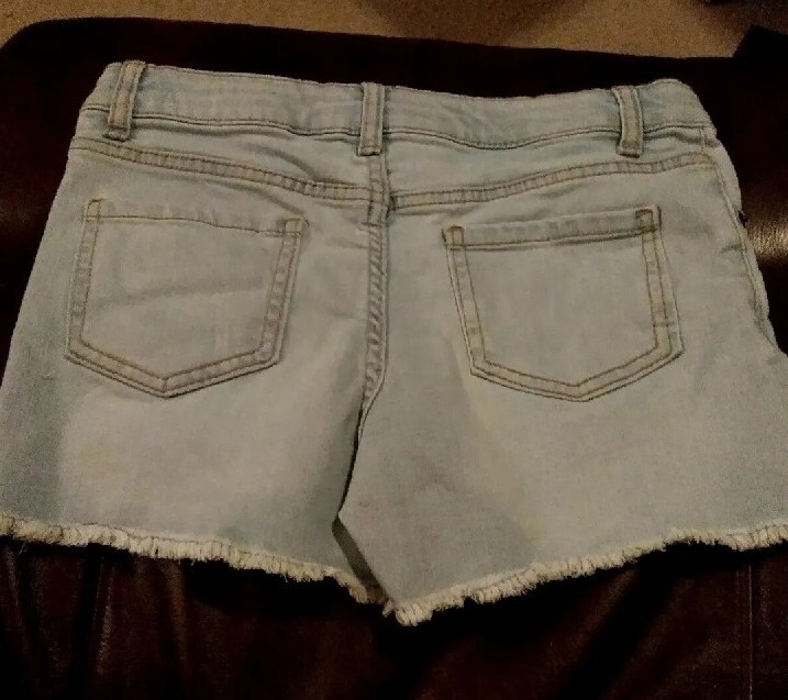 Cat & Jack Denim Jean Butterfly Embroidered Shorts Girls Sz L 10/12 NWT $14.99