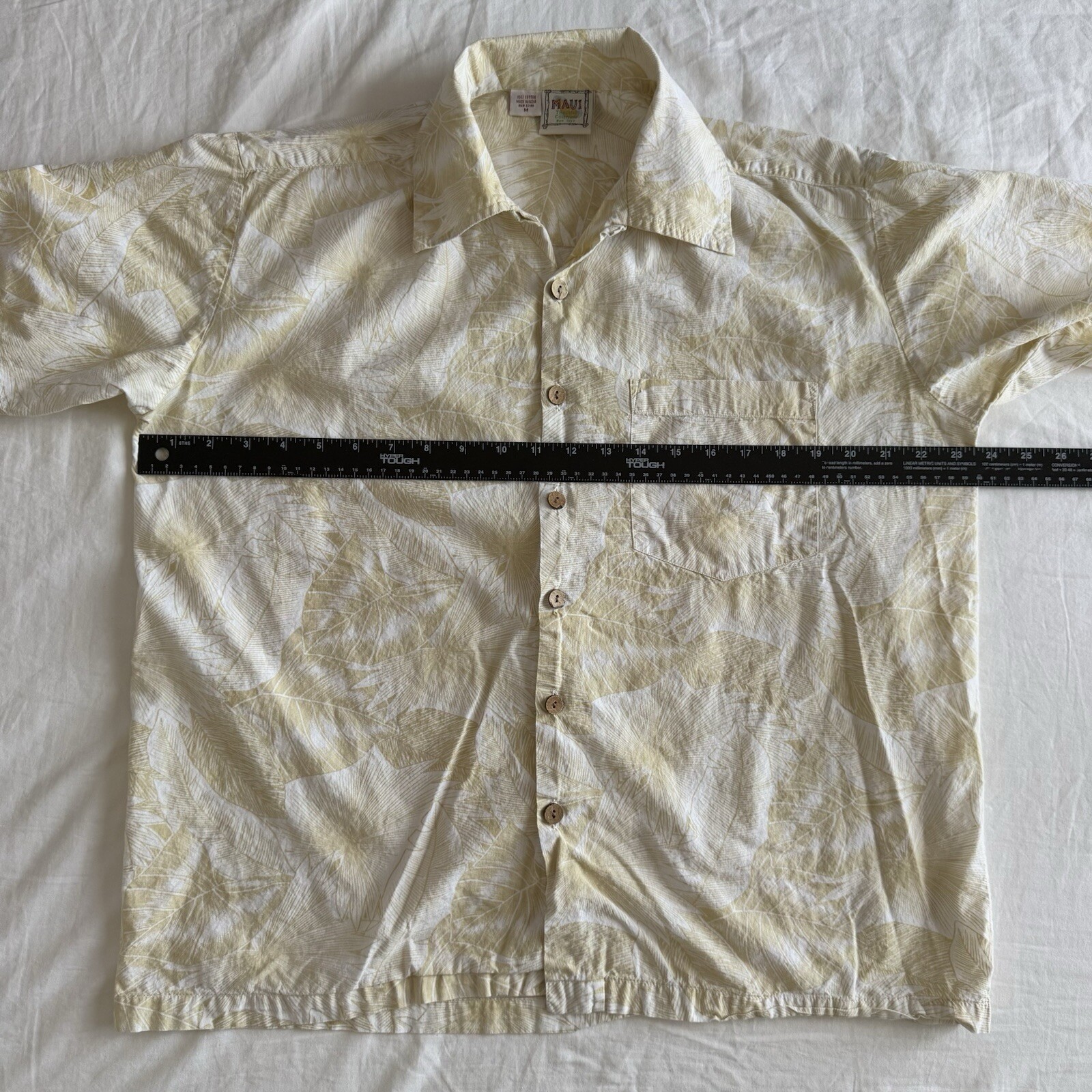 Rare Maui Trading Co Button Up Hawaiian Shirt Men’s M Yellow