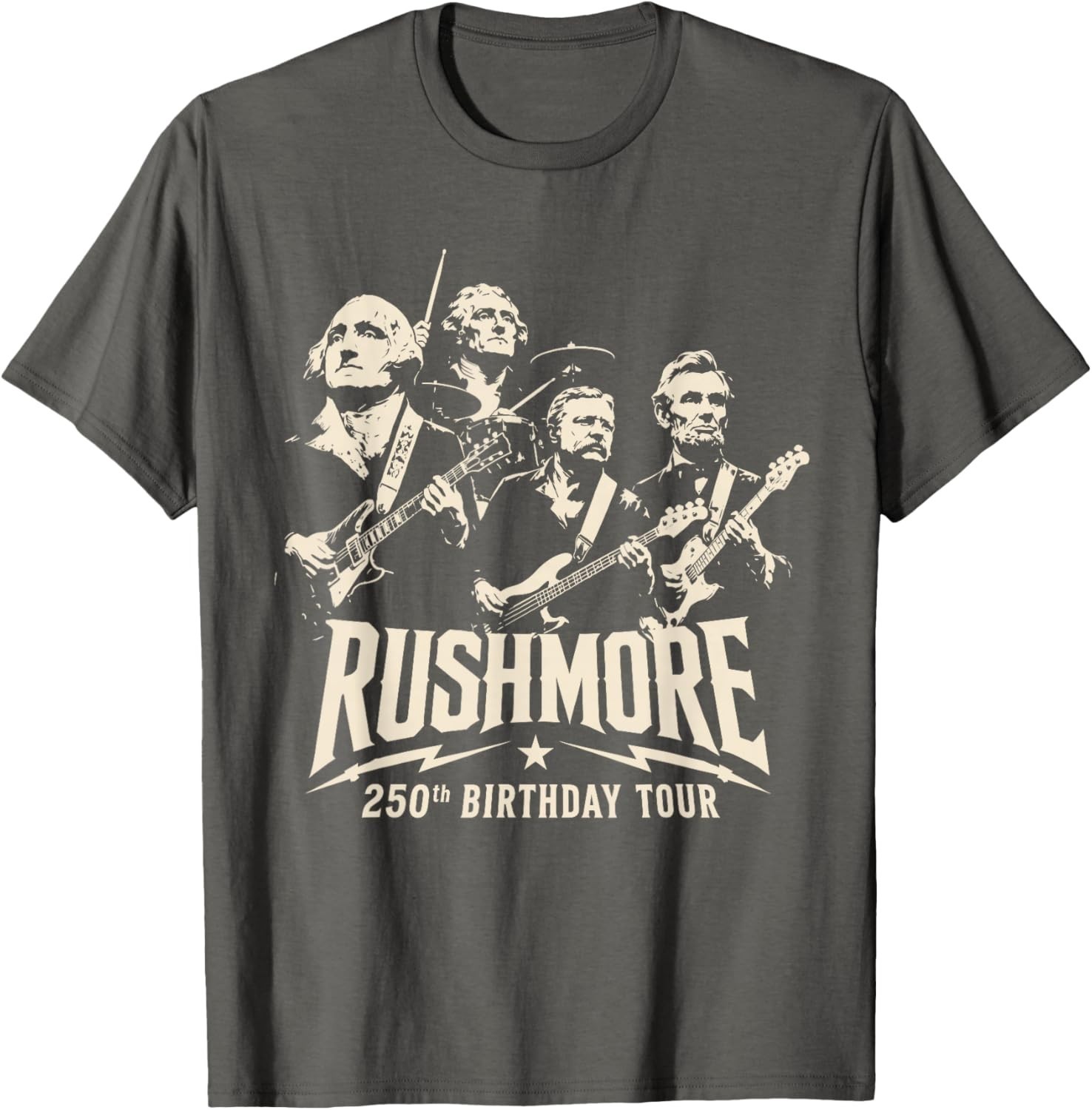 Funny Mount Rushmore 250th Birthday Tour Rockstar Graphic T-Shirt