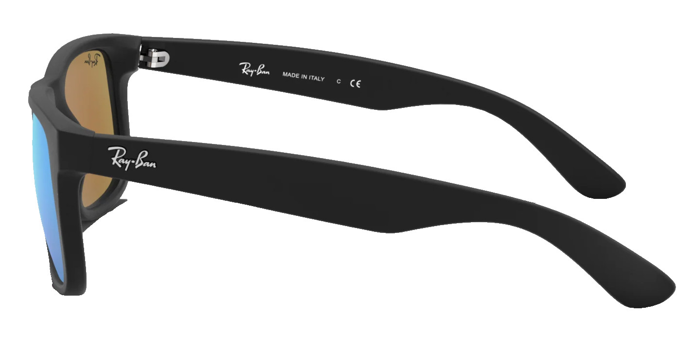 Ray-Ban Justin Color Mix Matte Rubber Black, Blue Mirror Lens RB4165 622/55 55