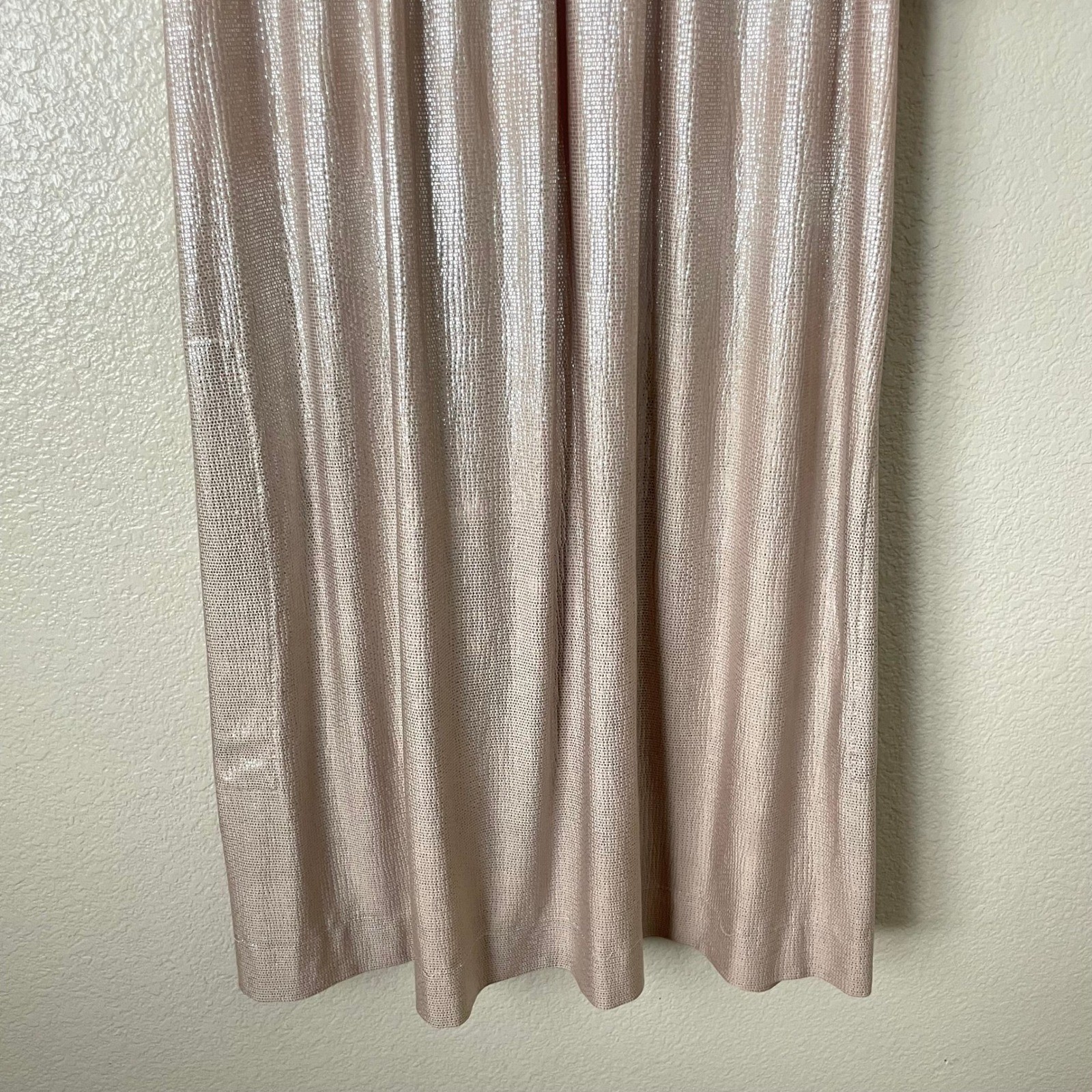 Sabina Musayev Dress Large Metallic Shimmer Pleated Mini Button Front Belted