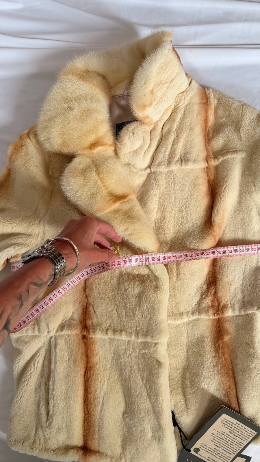 New Luxury Real Mink & Sheared Beaver Fur Coat Belted 1201204 Size M