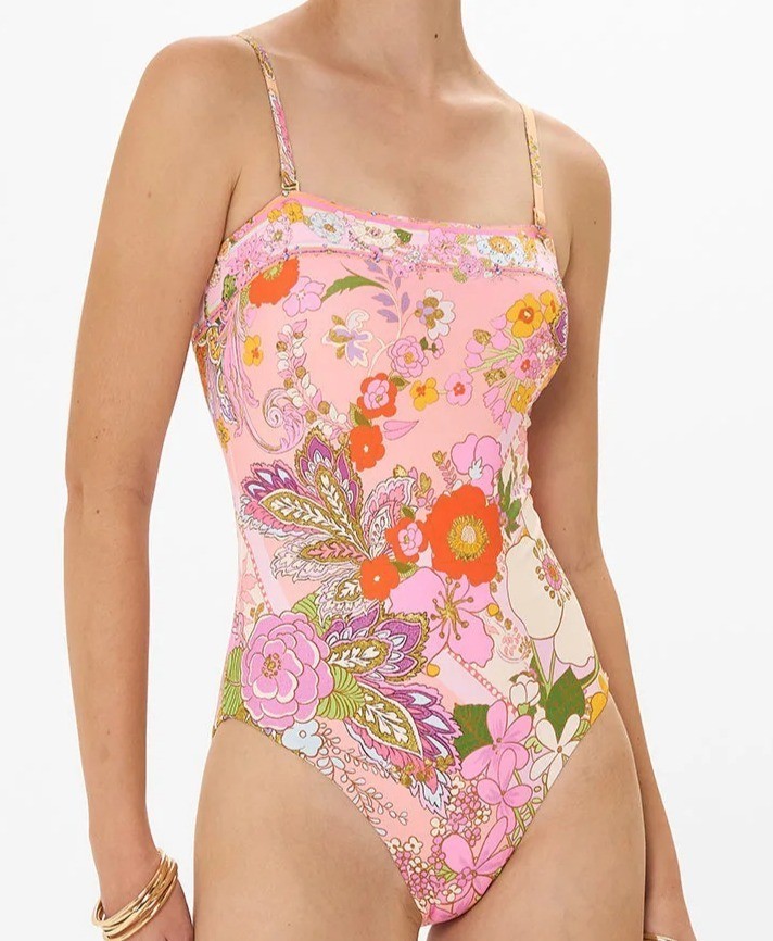Camilla Clever Clogs Floral One-Piece Swimsuit Size Large NWT !! See Pics