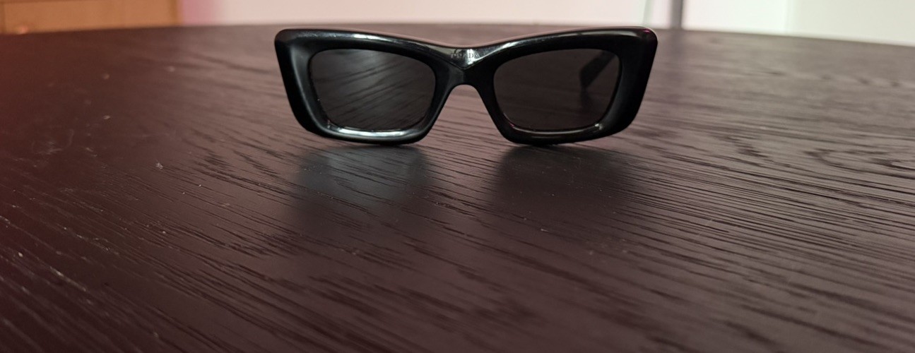 PRADA Milano Women’s Rectangle Sunglasses Black Plastic Frame Blck Tinted Lenses