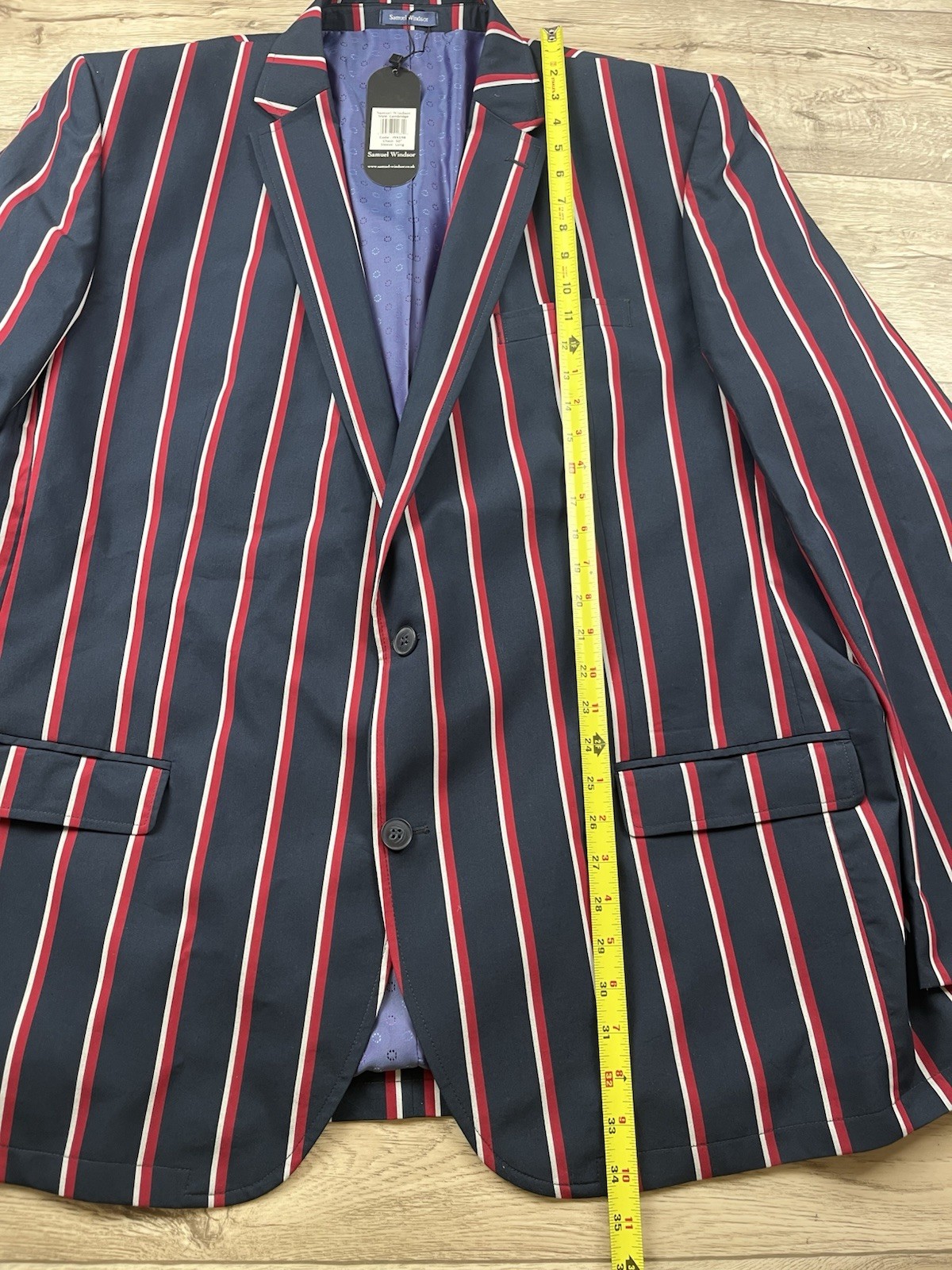 Samuel Windsor Jacket Blazer Men’s Sz 50L Stripe Boating Party Henley Regatta