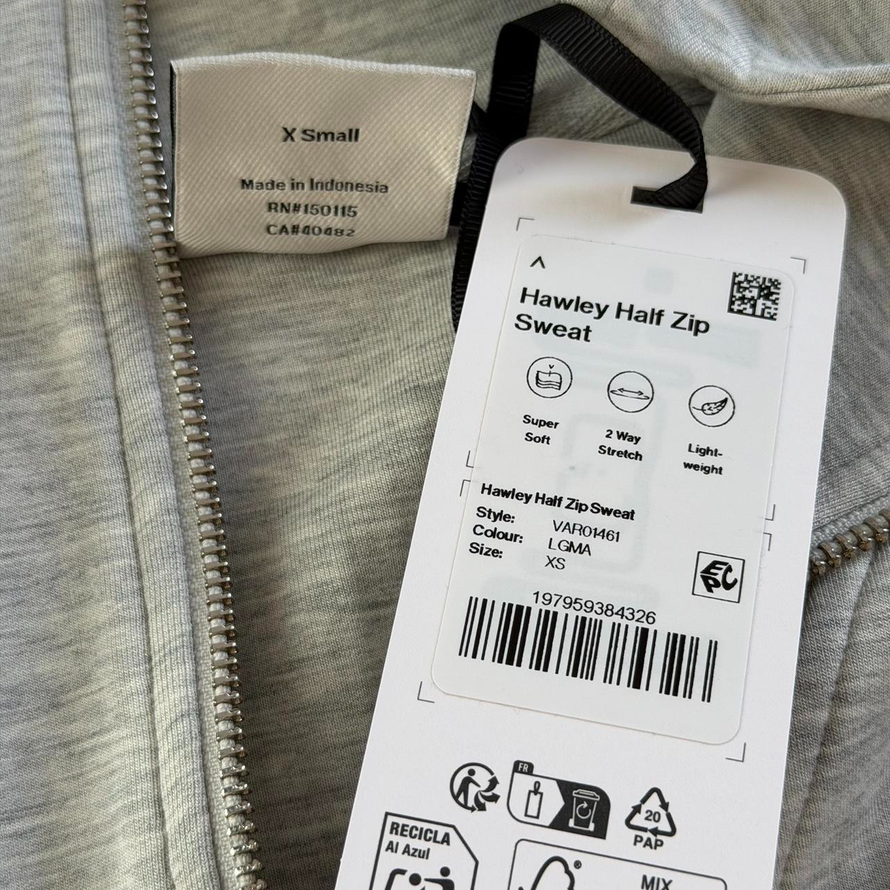 Varley Hawley Half-Zip Sweat in Light Grey Marl, Size X-Small