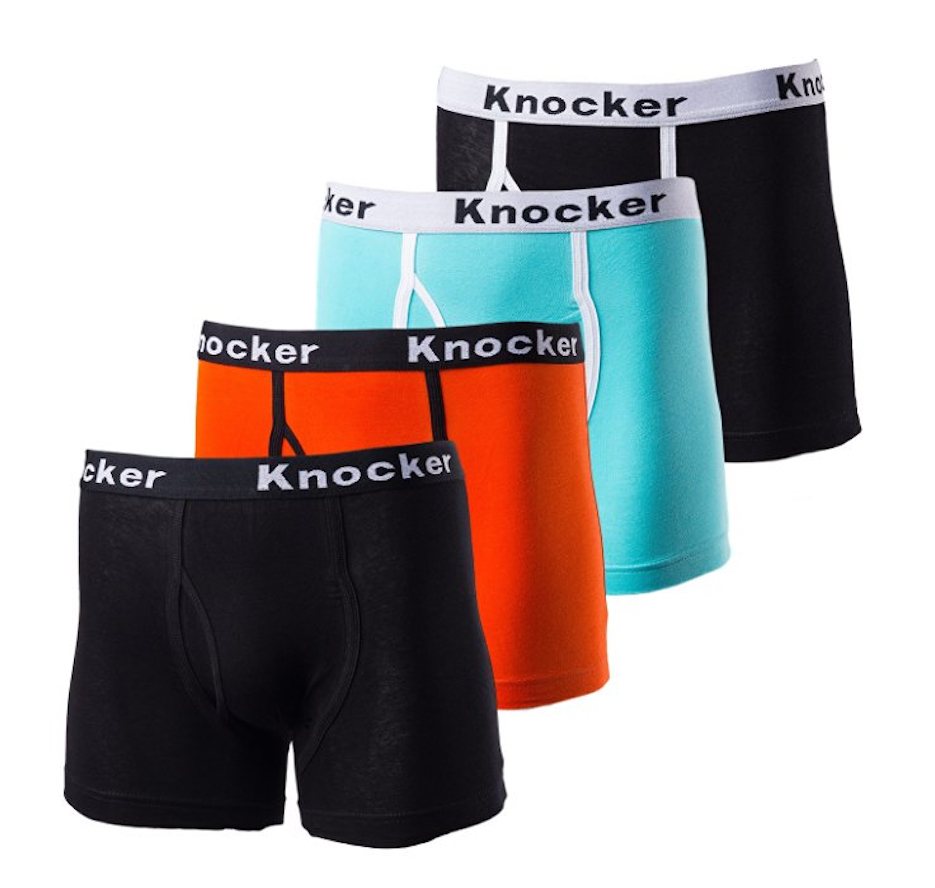 Knocker Men’s Pack of 4 Stretch Cotton Color Cotton Spandex Boxer Briefs BBC4500