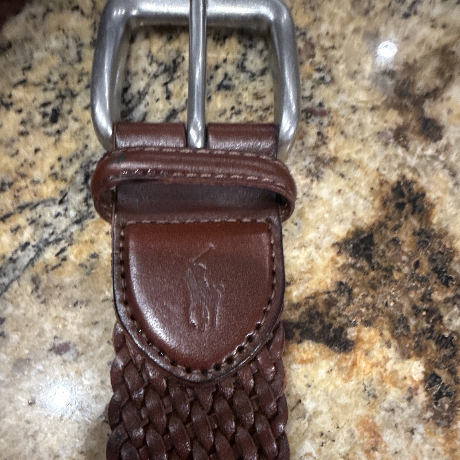 Polo Ralph Lauren Brown Braided Adjustable Belt, Size 34