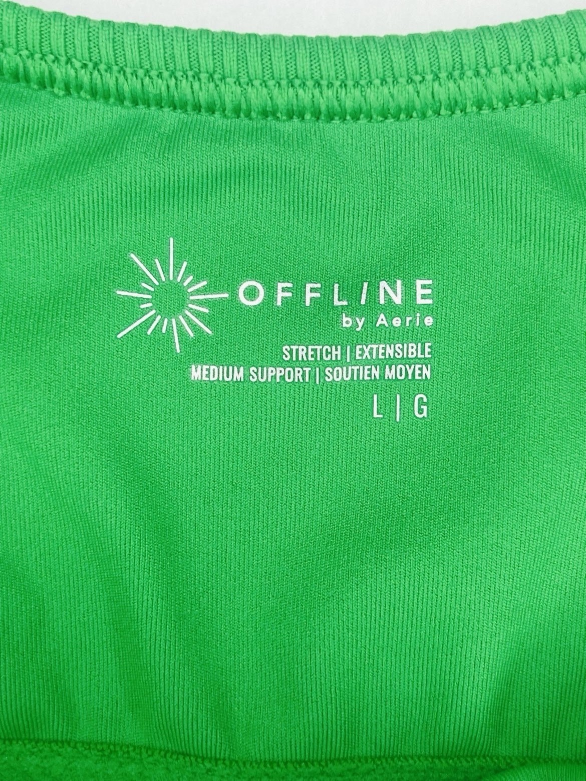 OFFLINE by Aerie Women’s Ribbed Sports Bra Medium Support Green Size L/G