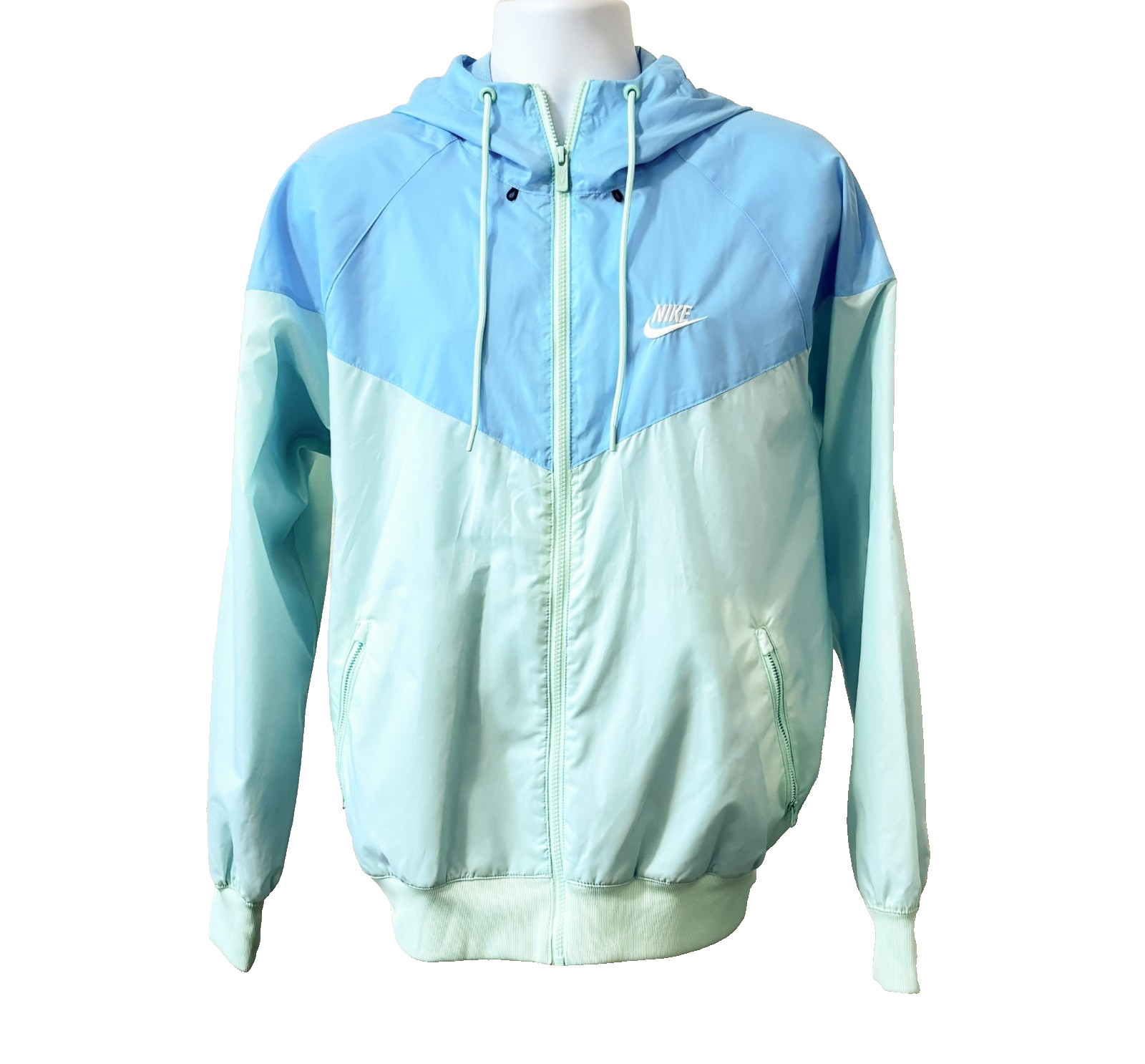 Nike Windrunner Hooded Jacket Men’s Medium Mint Foam/Blue Chill Polyester