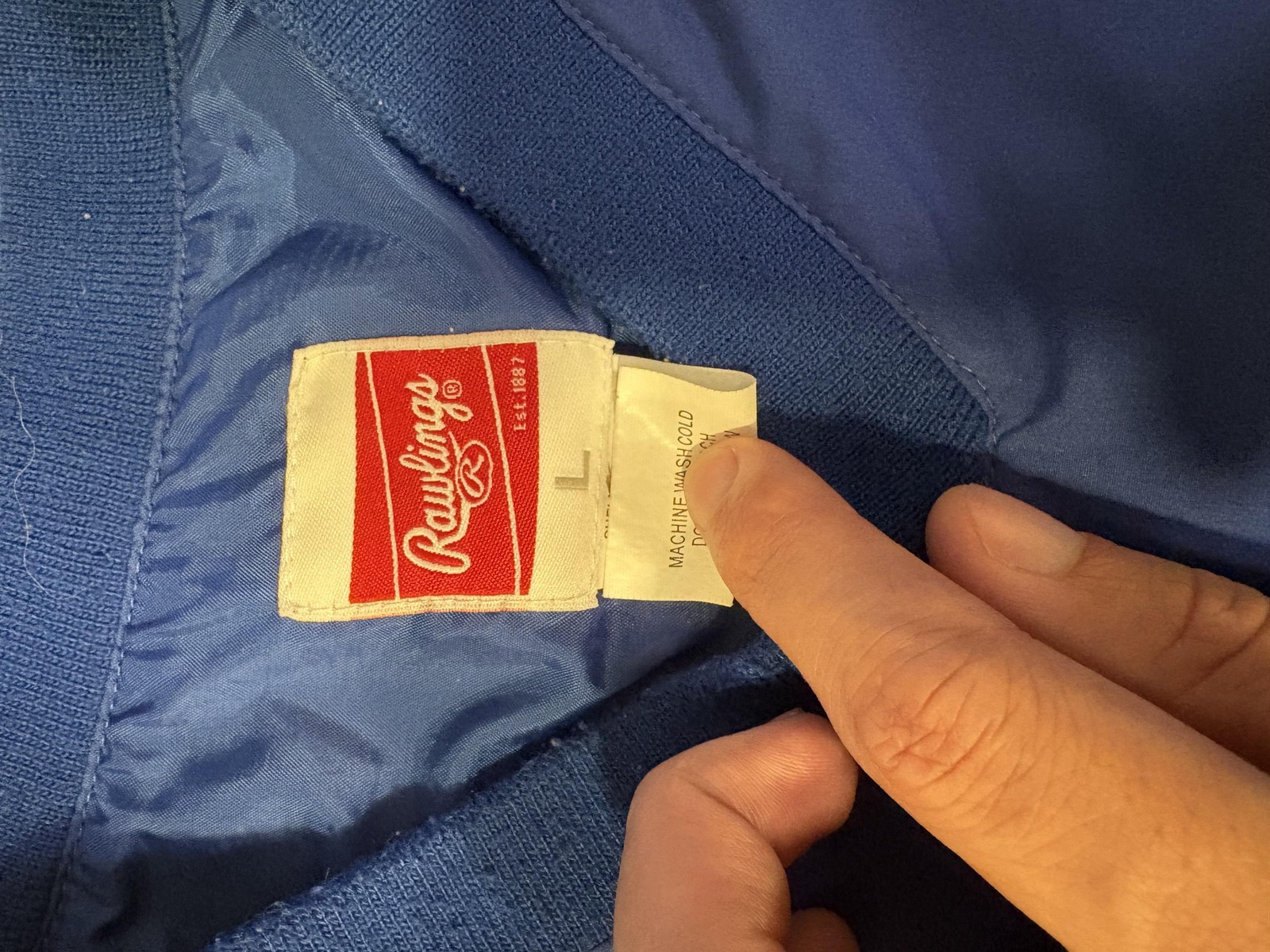 Rawlings Jacket Mens Large Blue Pullover Lightweight Baseball Windbreaker Warmup