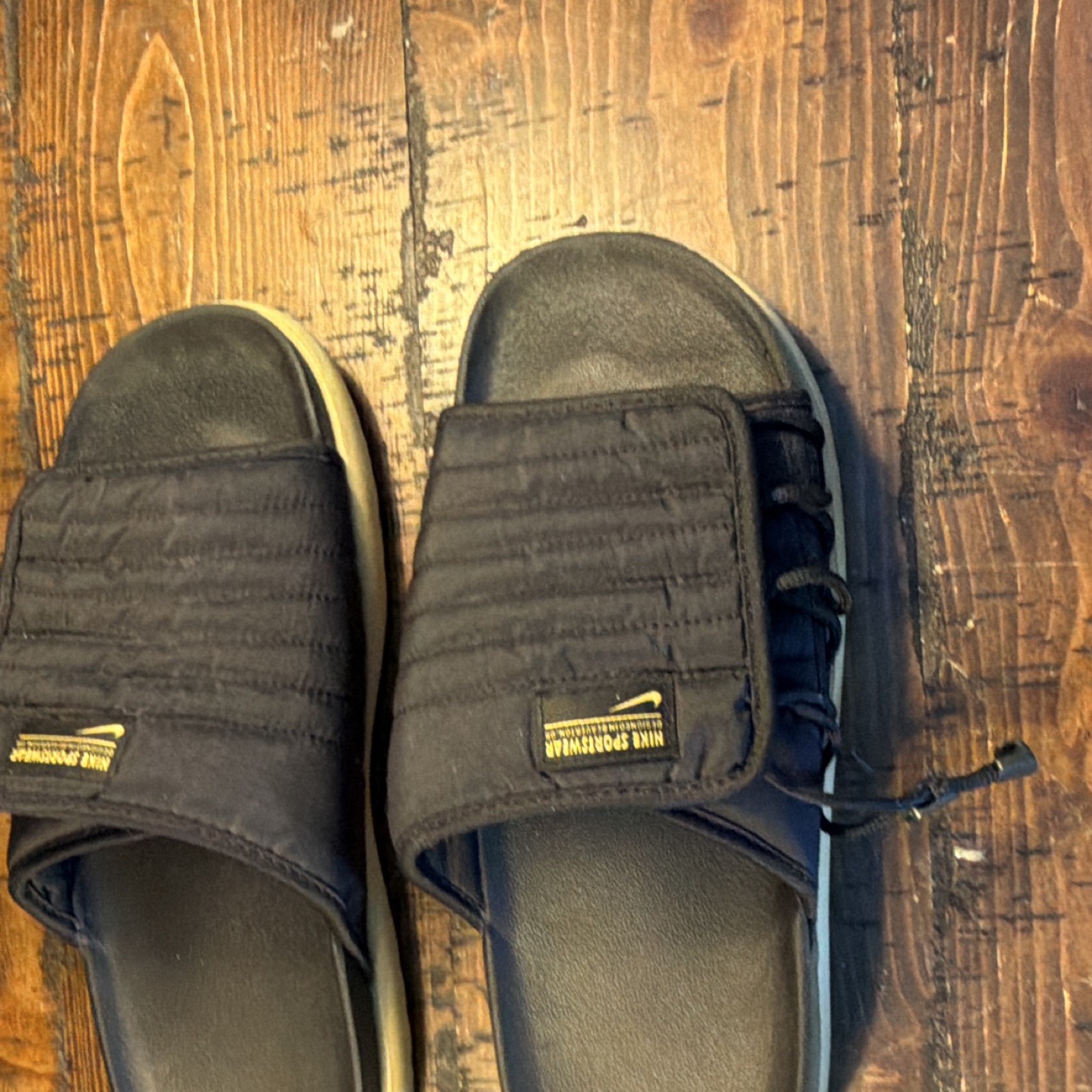 Nike Men’s Black Cushioned Slide Sandals Slip-On Synthetic Upper US 11 EU 45