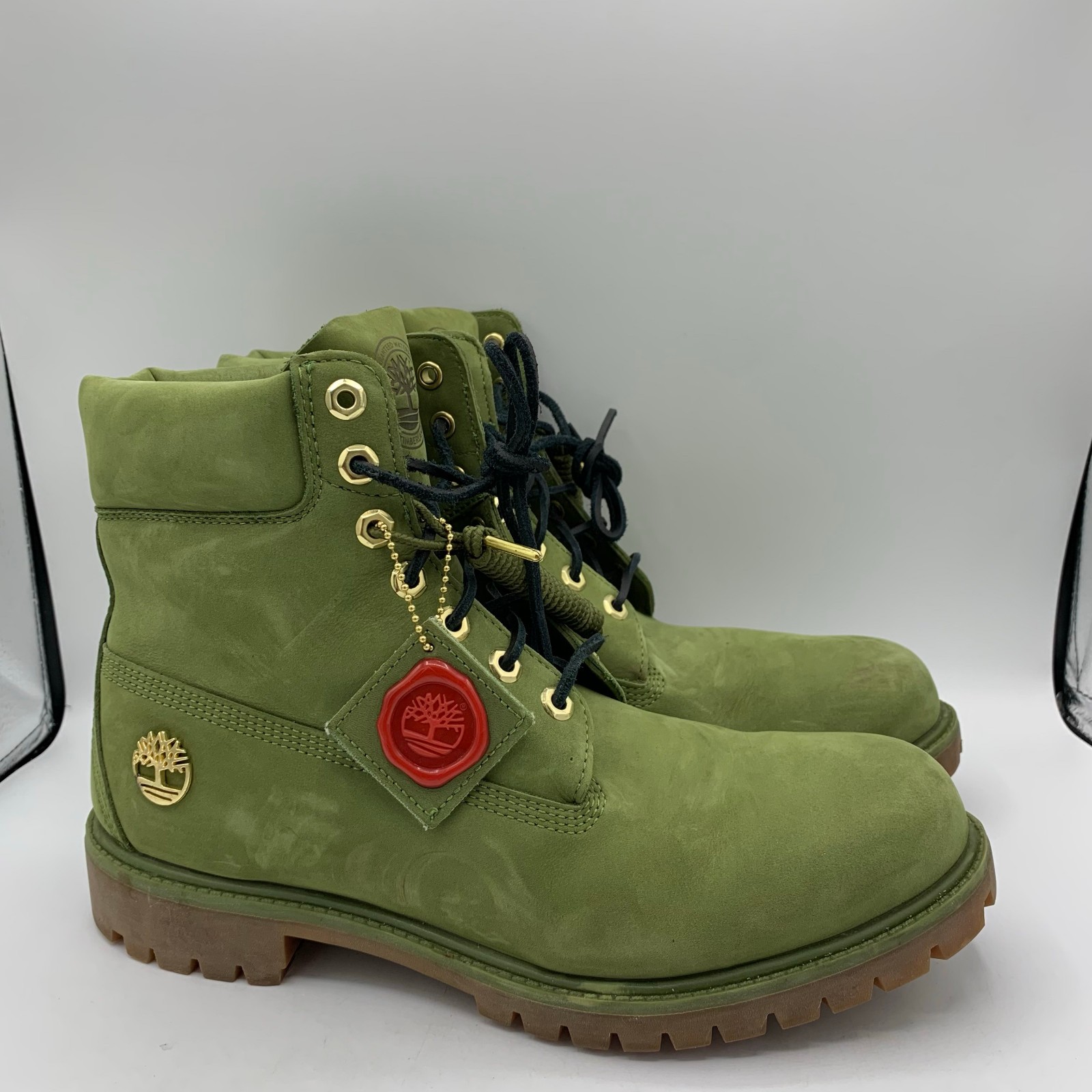 Timberland 6″ Boots Mens Size 11 Green Leather DJ Khaled Secure the Bag