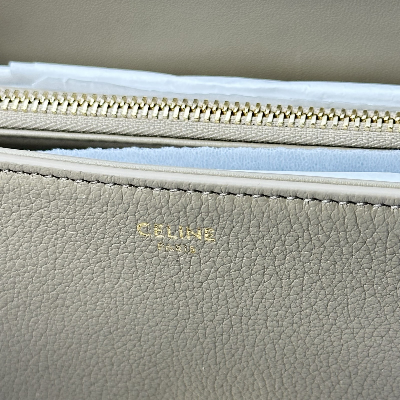 Celine Womens Medium Nino crossbody Top Handle Bag Leather Safari