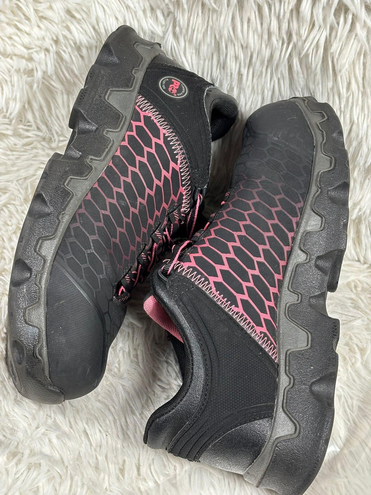 Timberland PRO Shoes Womens Size 8 Black Pink Lace Up Work Comfort Sneakers