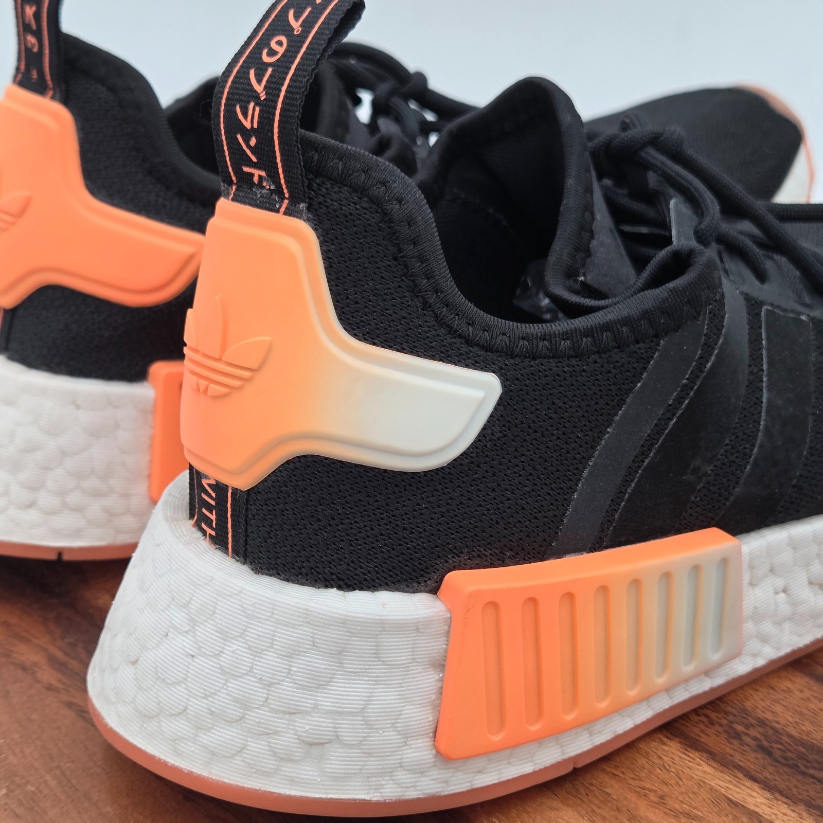 Size 9 – Adidas NMD_R1 Black Beam Orange Women’s Shoes Boost Sneakers