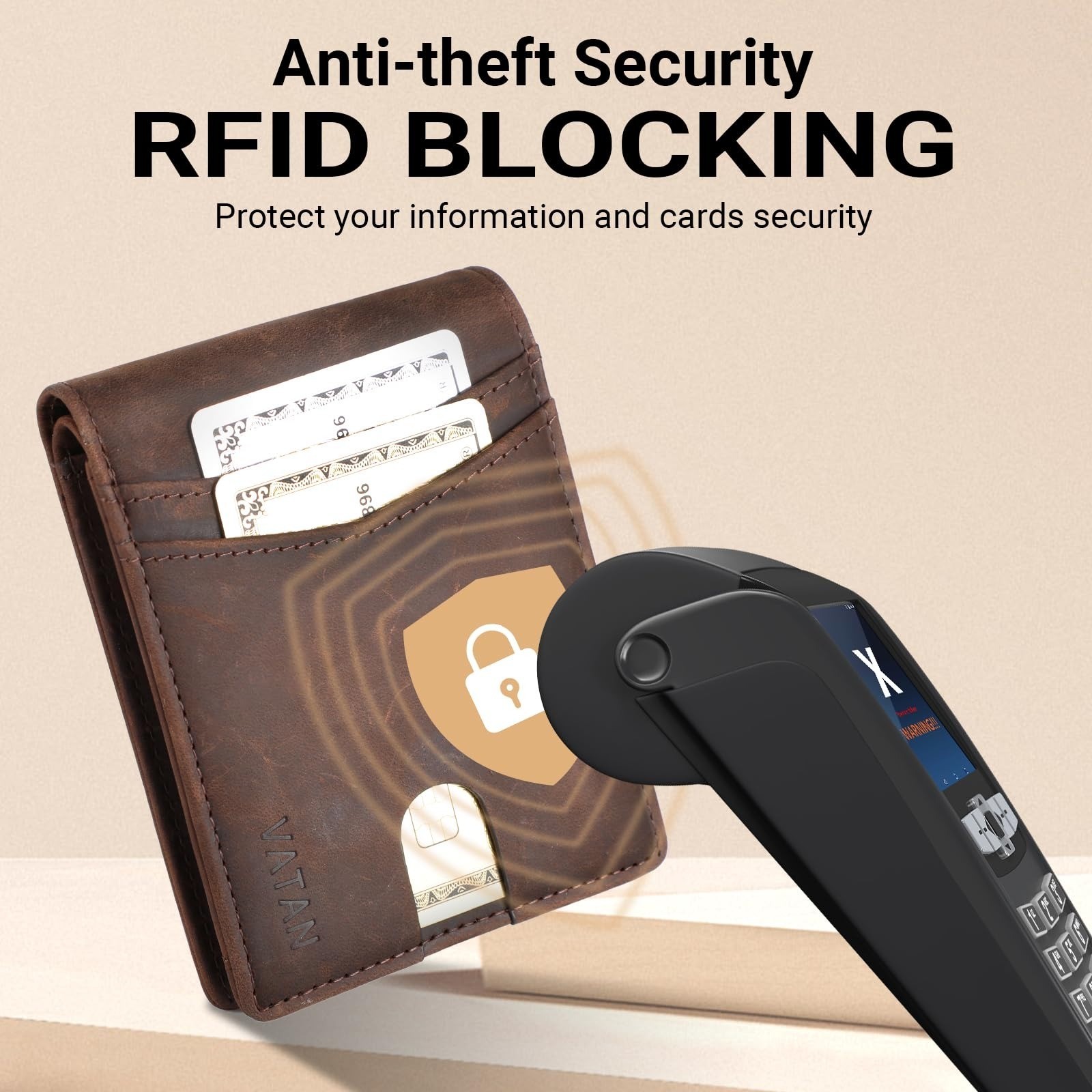 VATAN Slim Bifold RFID Blocking Leather Wallet for Men – 15 Card Holder