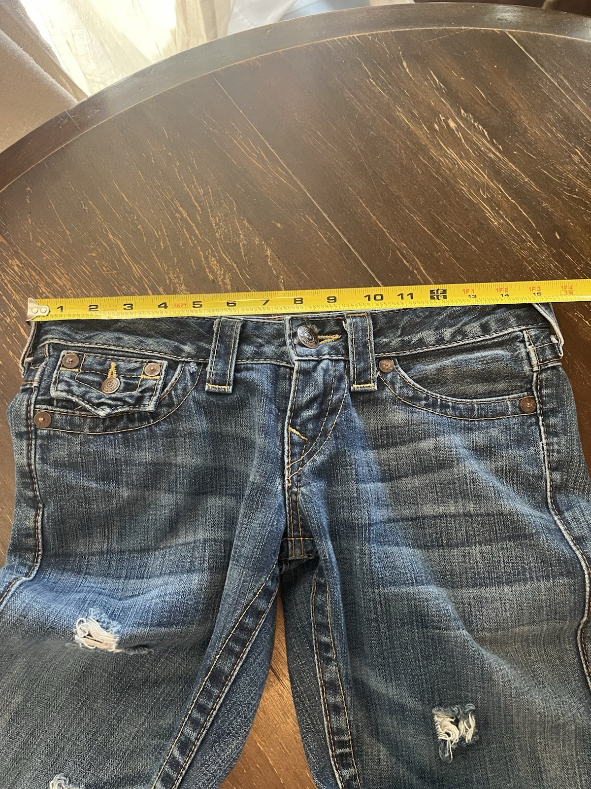 True Religion Joey Jeans First Edition Thick Stitch Size 26 Y2K Distressed