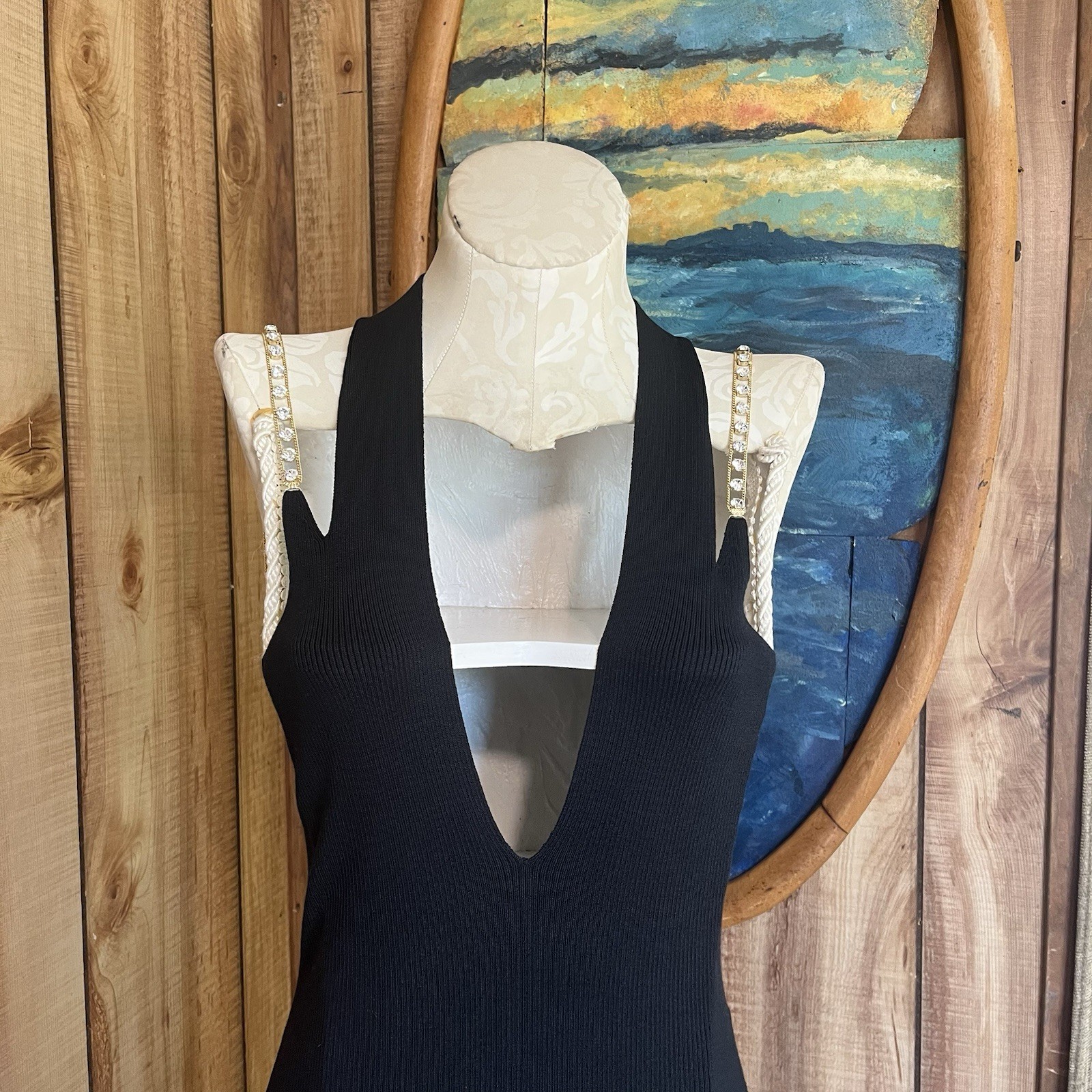 💋Versace black Halter dress IT 42 (US m) Pit to pit: 16” Length: 21”