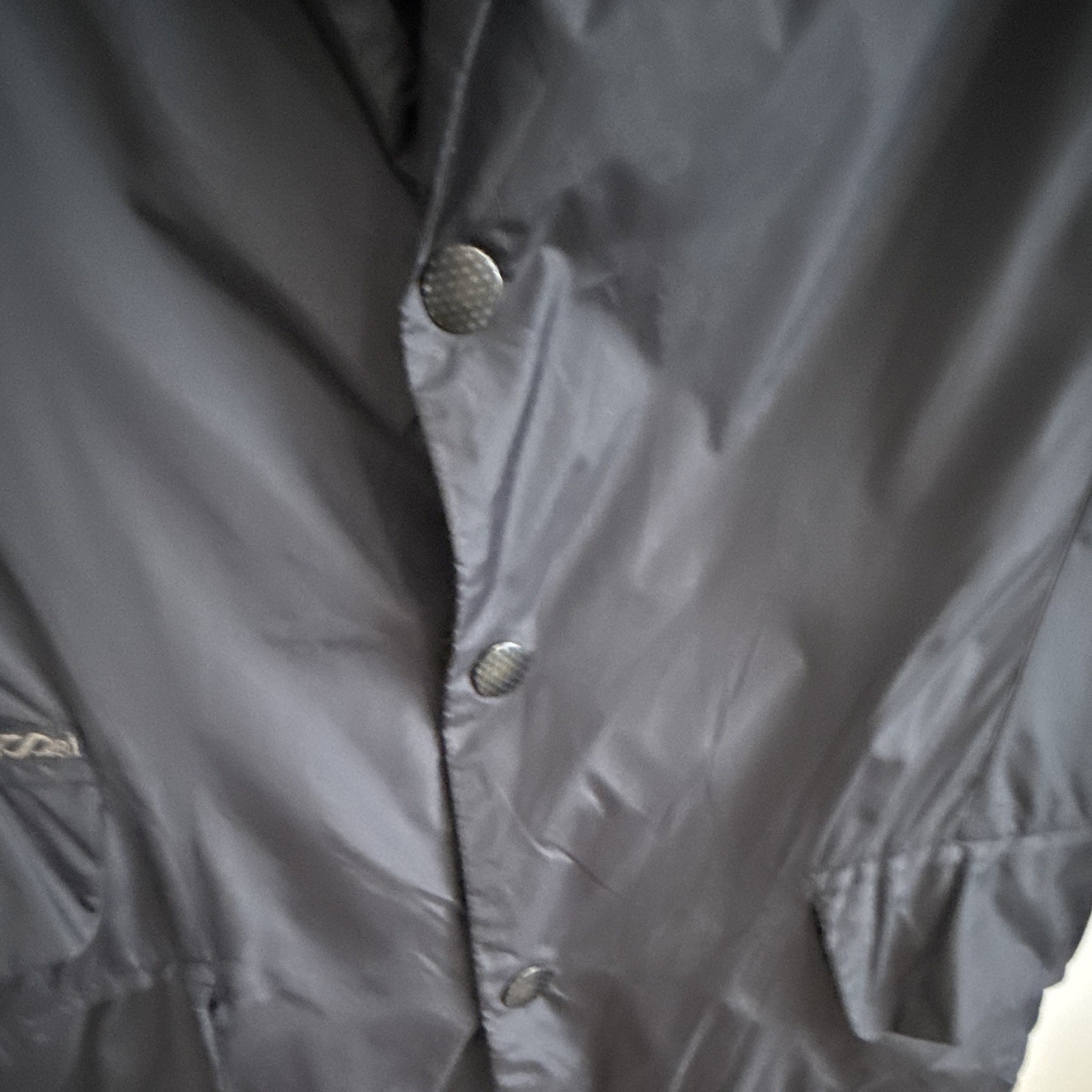 Diesel Men’s Black Button Nylon Blazer Jacket Notch Collar Lined Size S