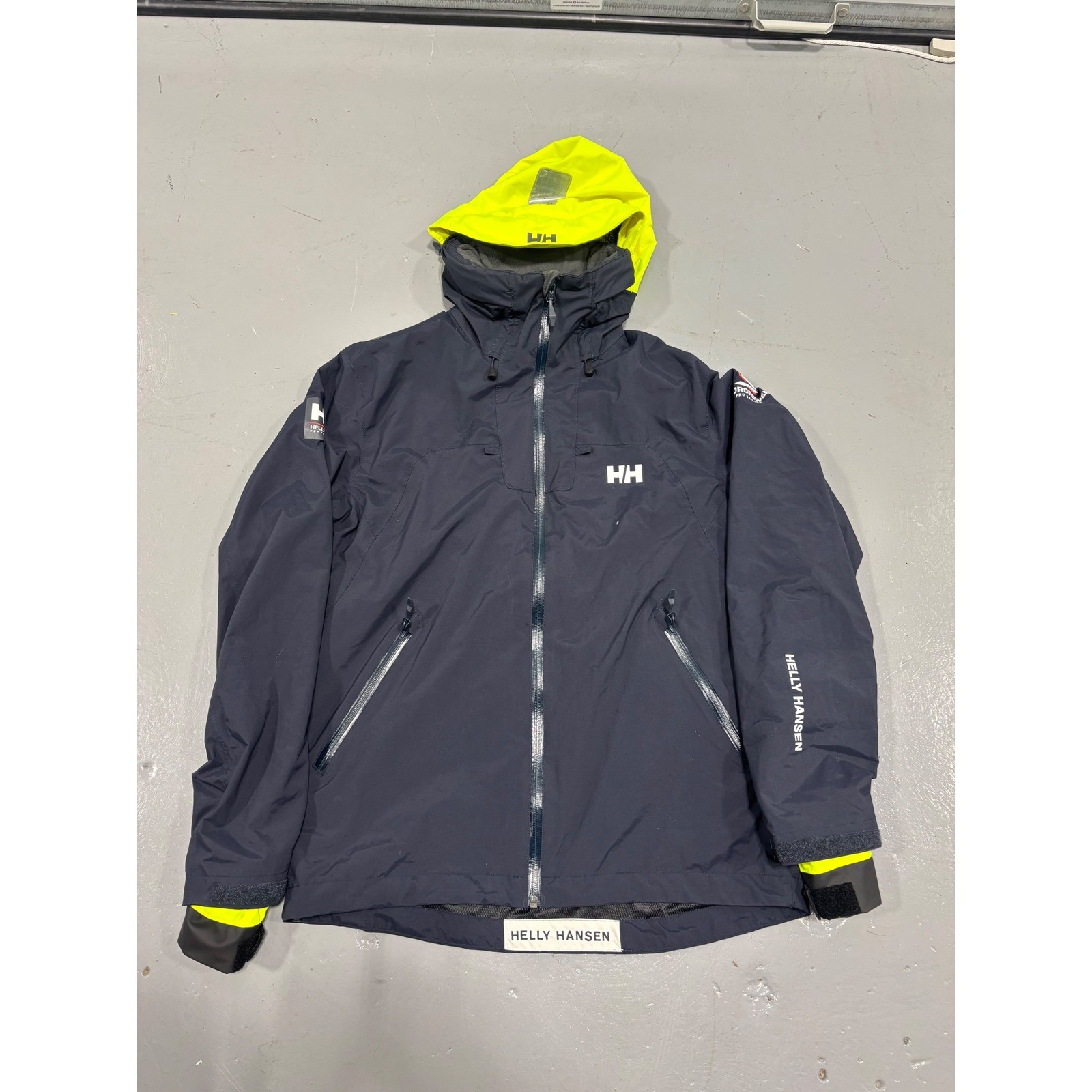 Helly Hansen Hydropower Pro Sailing Jacket Mens Large Navy Blue Helly Tech Shell