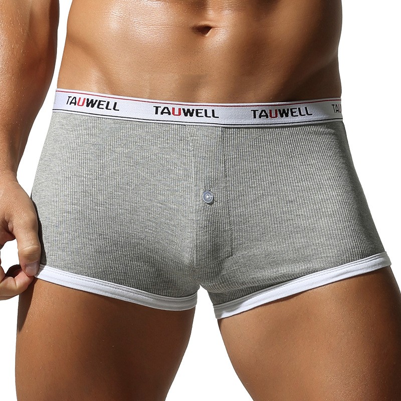 Tauwell Brand Men’s Cotton Boxer Briefs Middle Waist Shorts Breathable Underwear