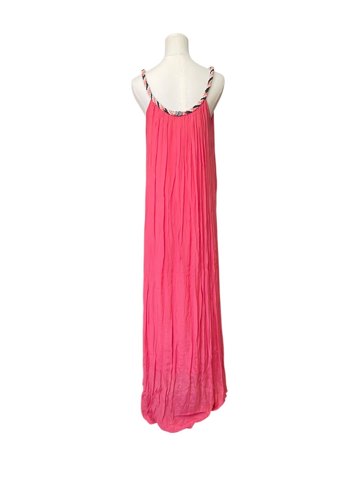 Suncoo Boho Maxi Dress Size M Sundress Beach Resort Vacay Flowy Long Coral Indie
