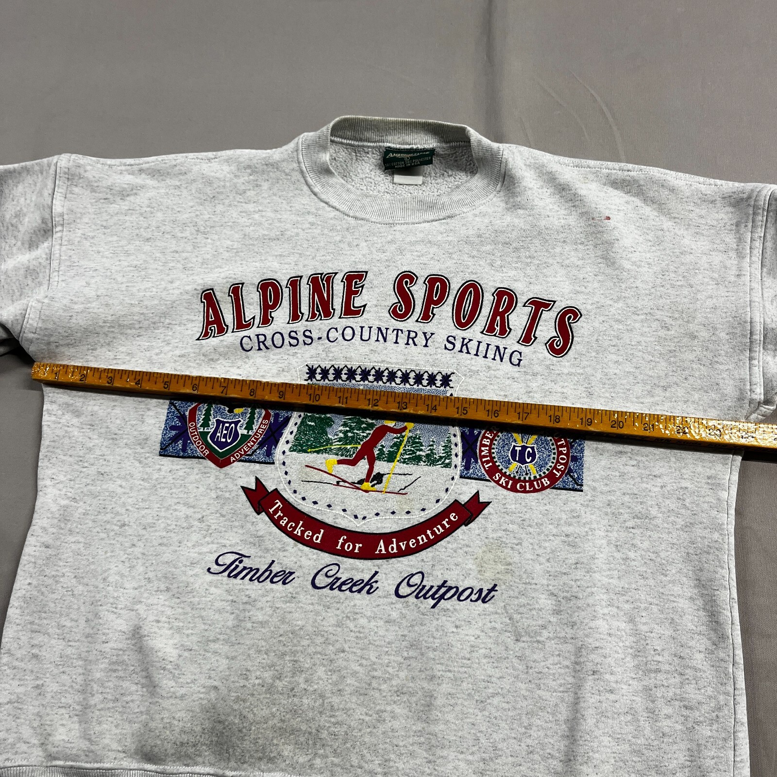 Vintage 90’s American Eagle Alpine Sports Cross Country Skiing Gray Crewneck L