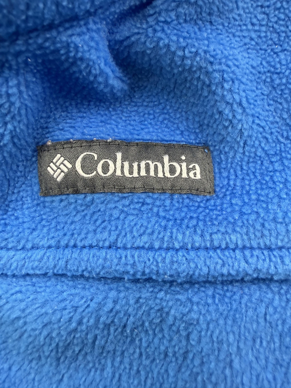 Columbia Fleece Jacket Youth Small Blue Full Zip Mock Neck Pockets Outdoor Warm
