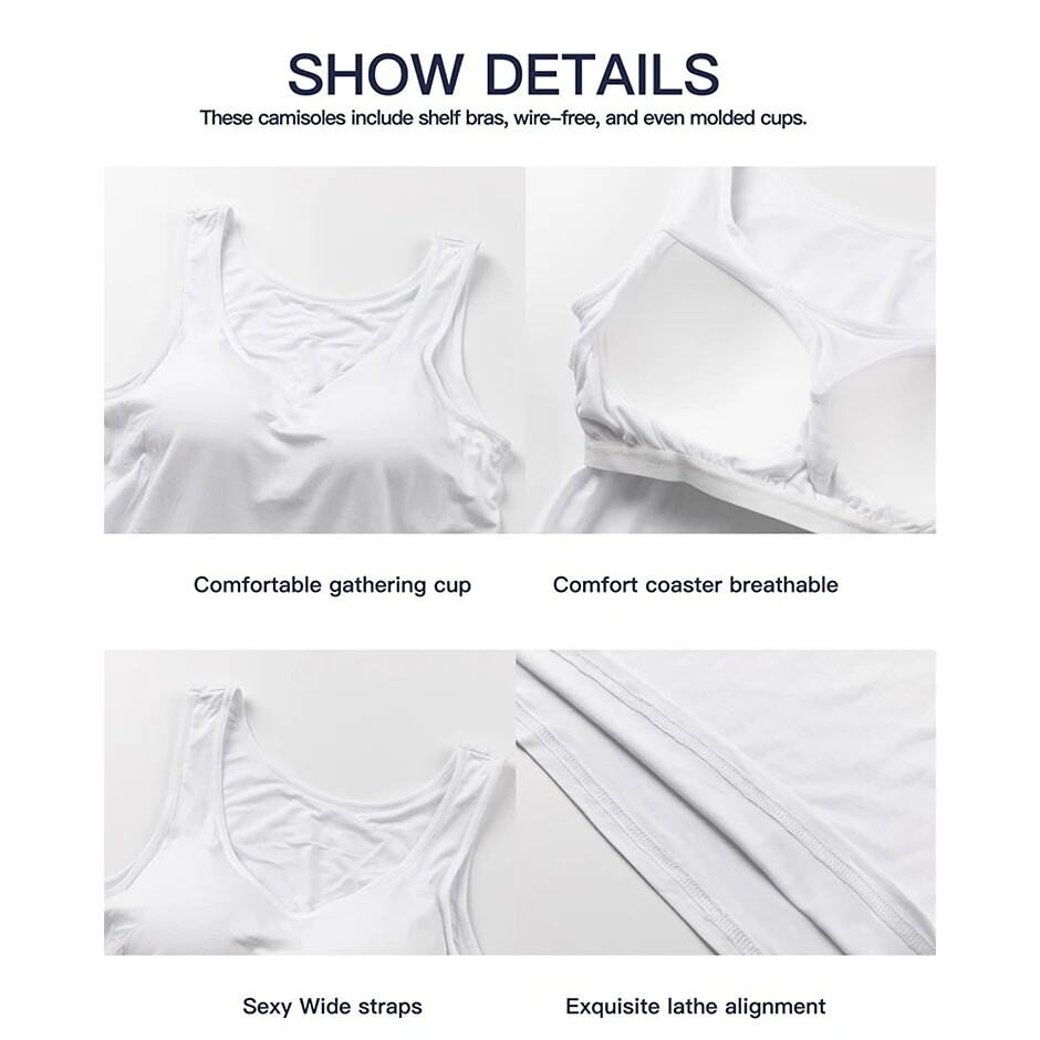 Women Slimming Cami Padded with Built-in Bra Vest Tank Top Body Shaper Shapewear