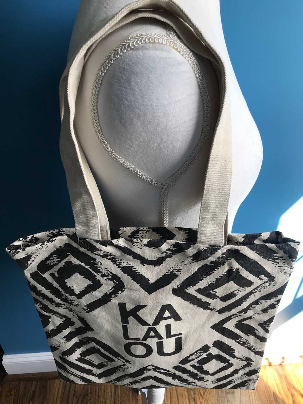 KALALOU Tribal Pattern Tote Bag Decor 100% Cotton Canvas Shopping Bag NWOT
