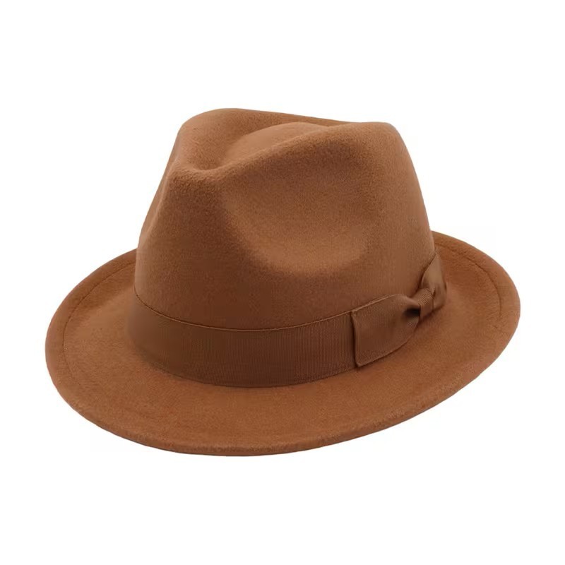 Vintage Fedora Hat Wide Brim Classic Gangster Church Dressy Trilby Unisex Cap