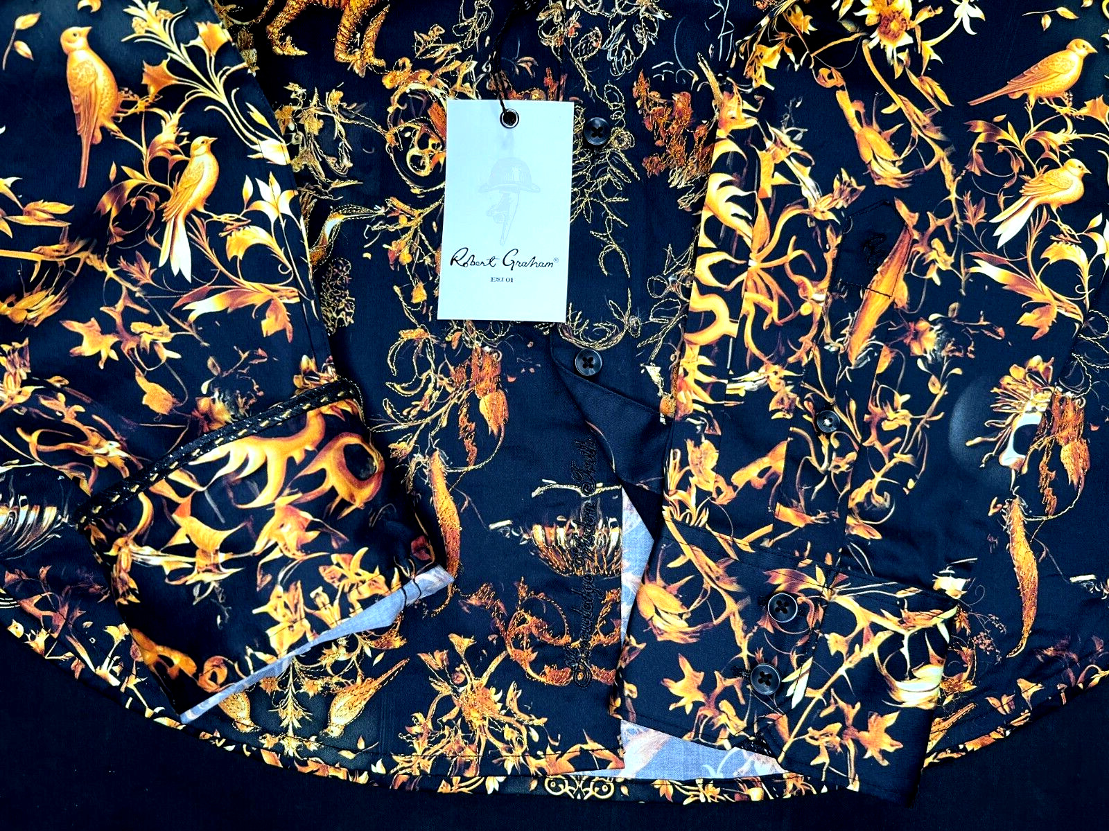 Robert Graham BRUT Champagne & Skulls $398 4XLT NWT Tall Fit FREE SHIP!