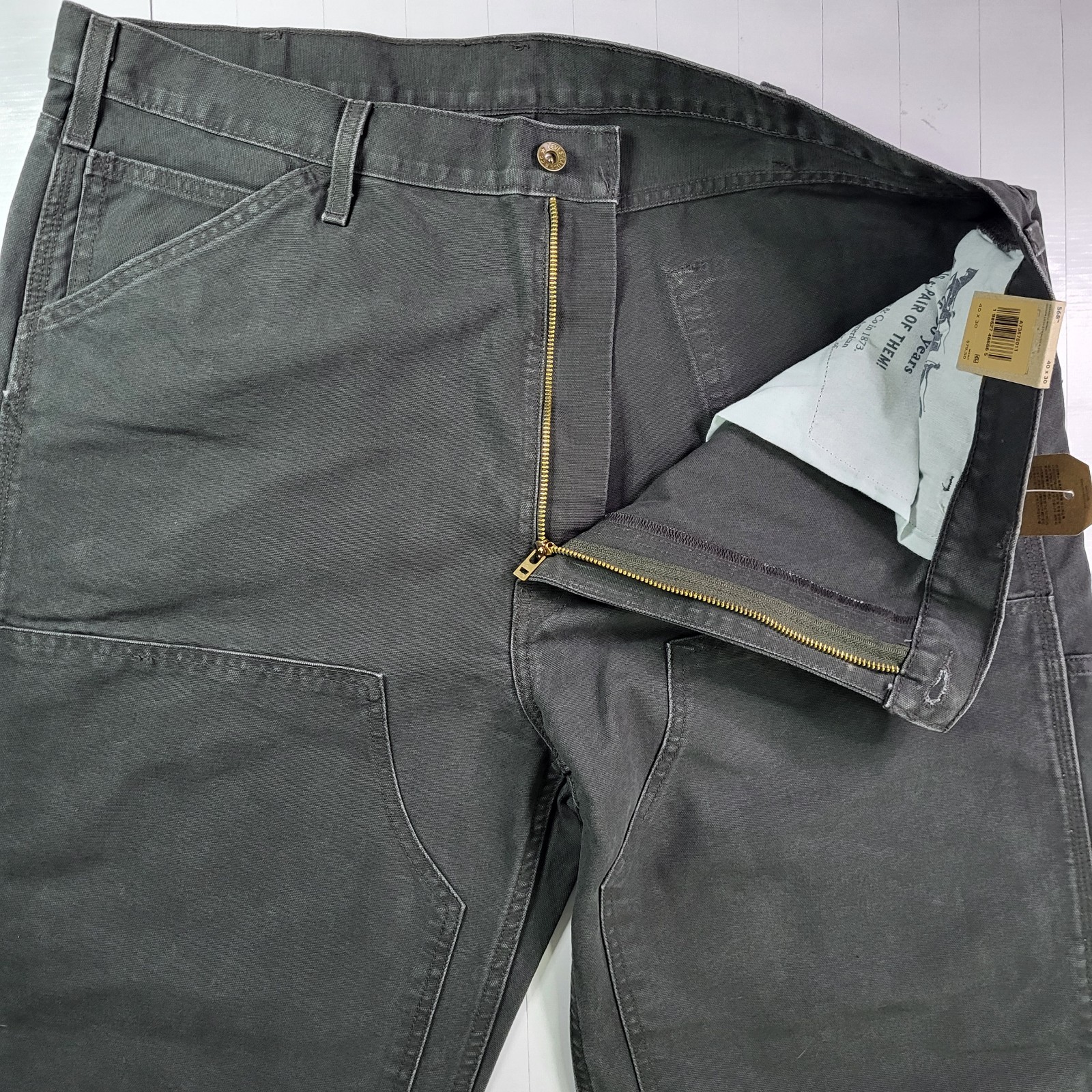 Levis 568 Double Knee Jeans 40×30 Carpenter Utility Loose Straight Men’s Black
