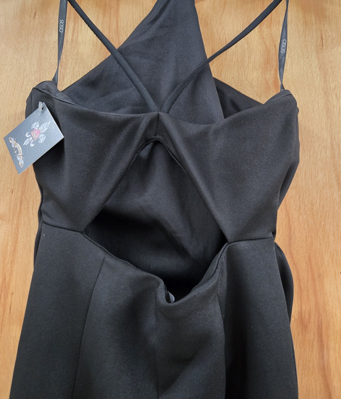 ASOS BLACK HALTER NECK MAXI DRESS OPEN BACK