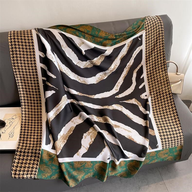Elegant Silk Scarf (43x43in) Lightweight Versatile Large Size Scarves Wraps