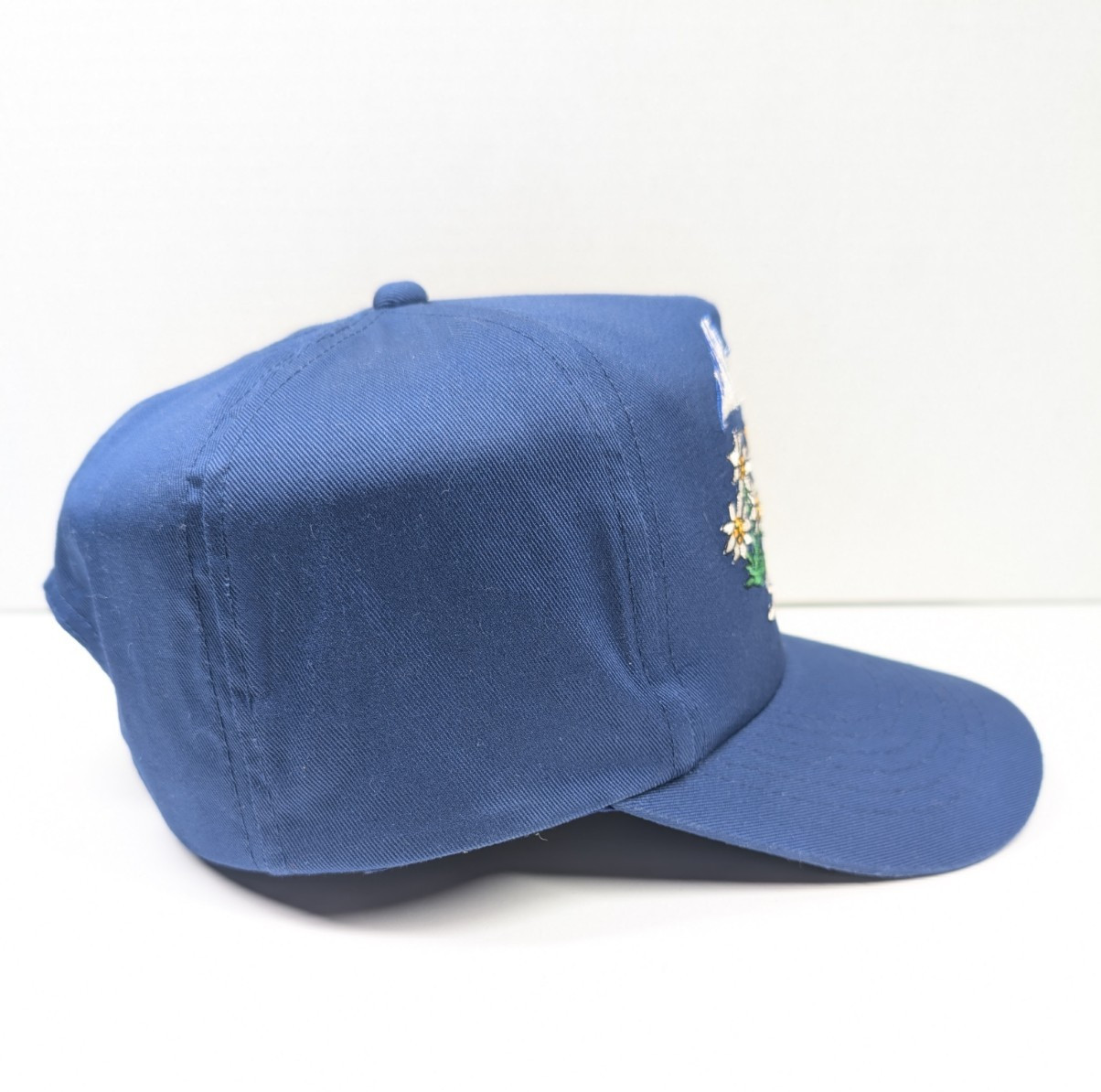 Switzerland Blue Embroidered Cow Alps Souvenir Snapback Hat Adjustable Cotton
