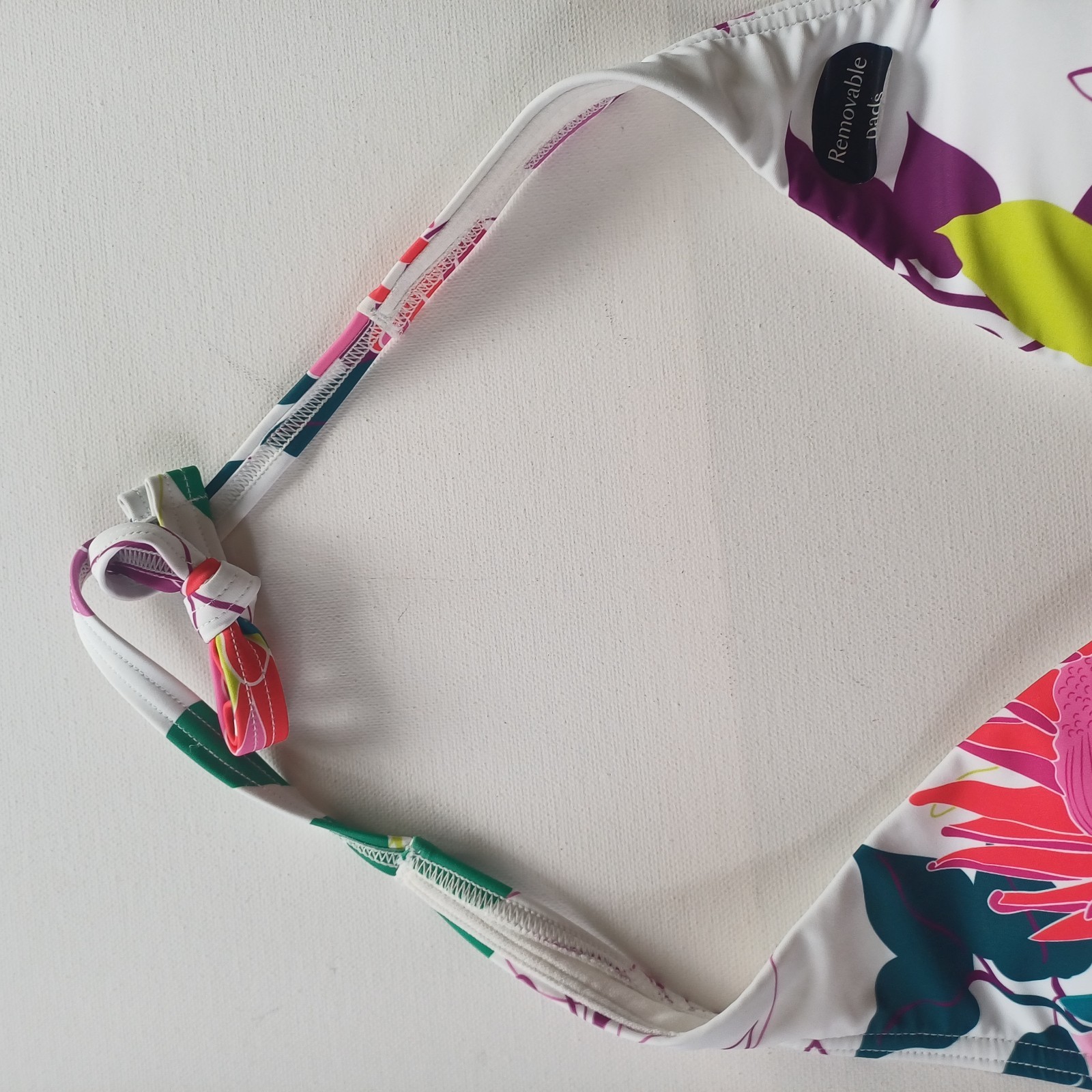 BNWT £34 Debenhams Floral Halter Bikini UK12 Top UK16 Full Brief Bottom Wireless